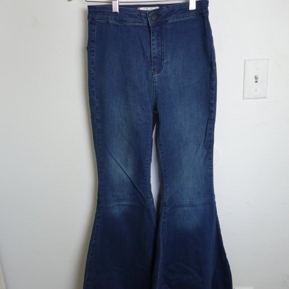 Free People NWT Just Float On Flare Jeans High Rise Blue Denim 26 New - Picture 4 of 5